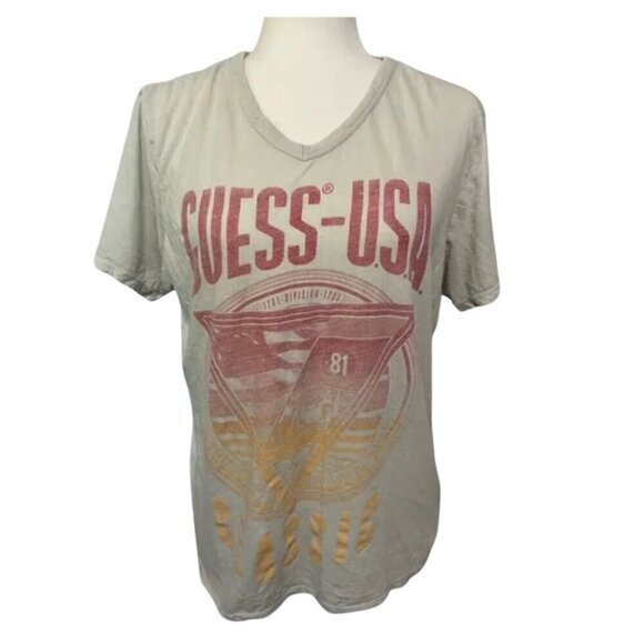 Guess Tops - Guess vintage size M v neck graphic tee EUC